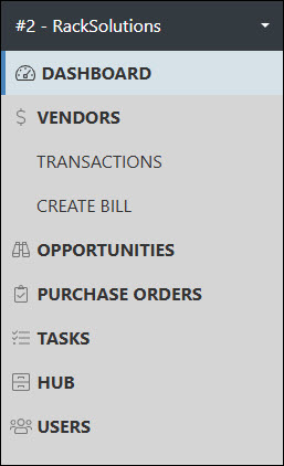 The Vendor Portal Menu Options