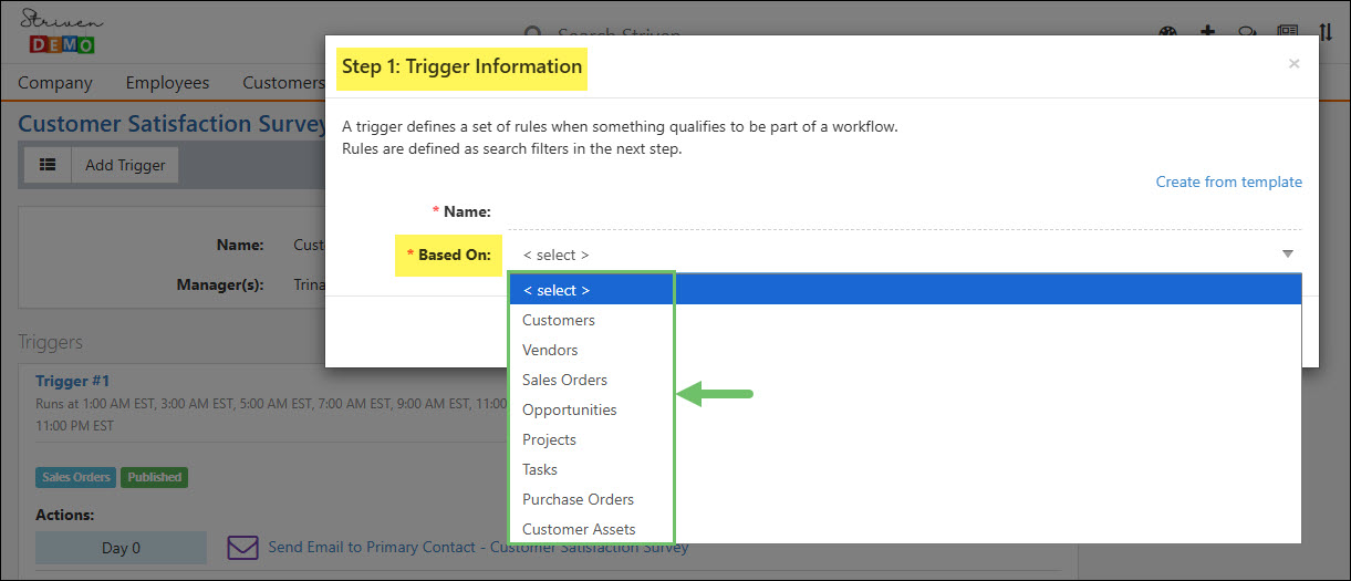 The Workflow Triggers Available in Striven
