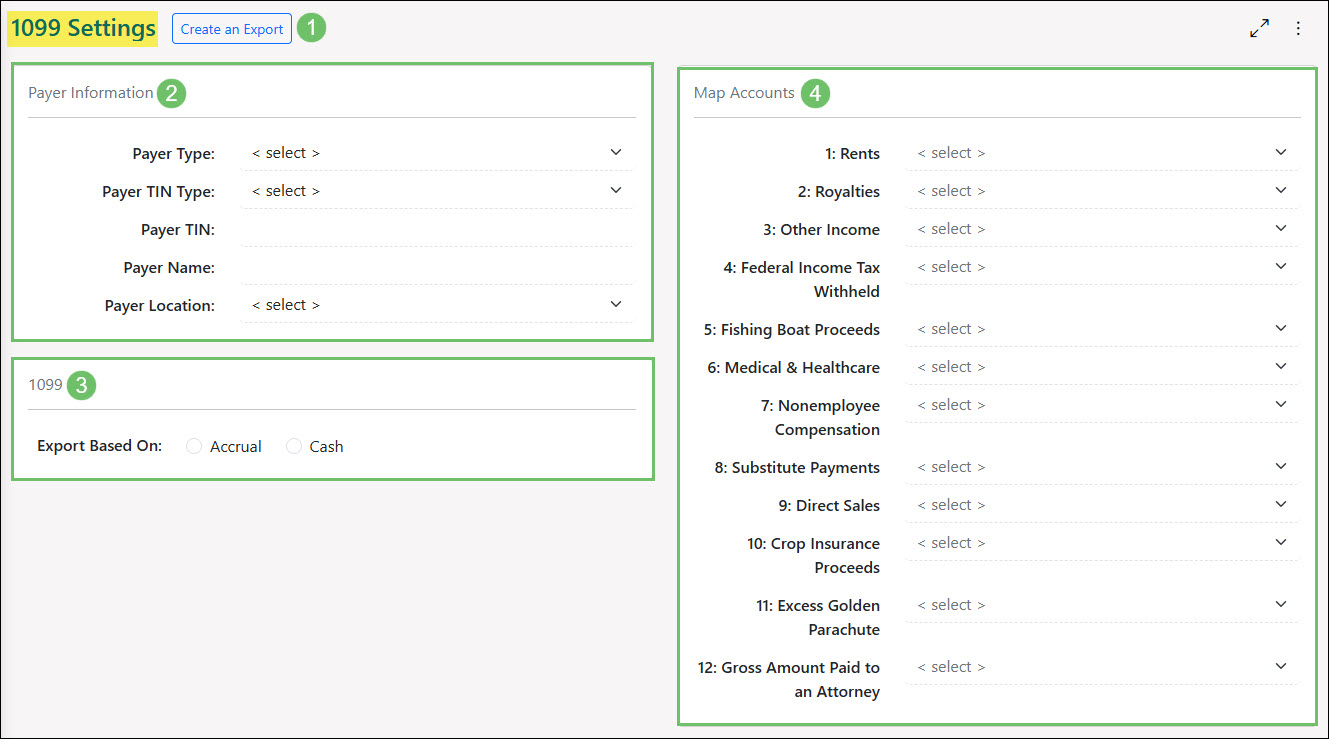 The the 1099 Settings Page