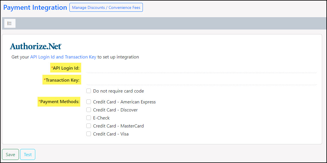 Image of the Authorize.net required information fields