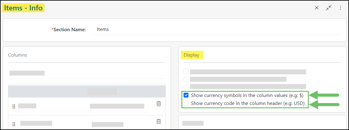 image of the Invoice Format Currency Settings