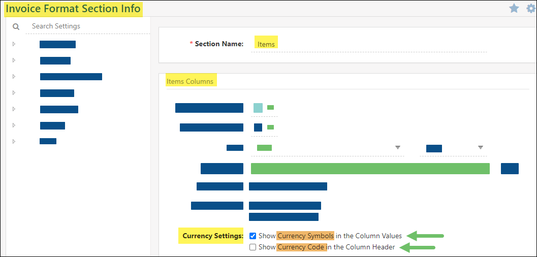 Invoice printable format - currency settings