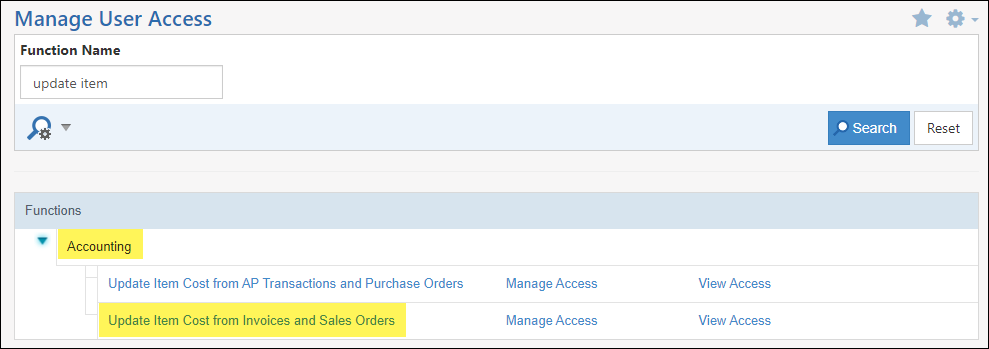 Permission for Update Item Cost from Invoices and Sales Orders