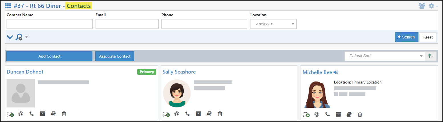 Image of the Customer/Vendor Contacts Page within Striven