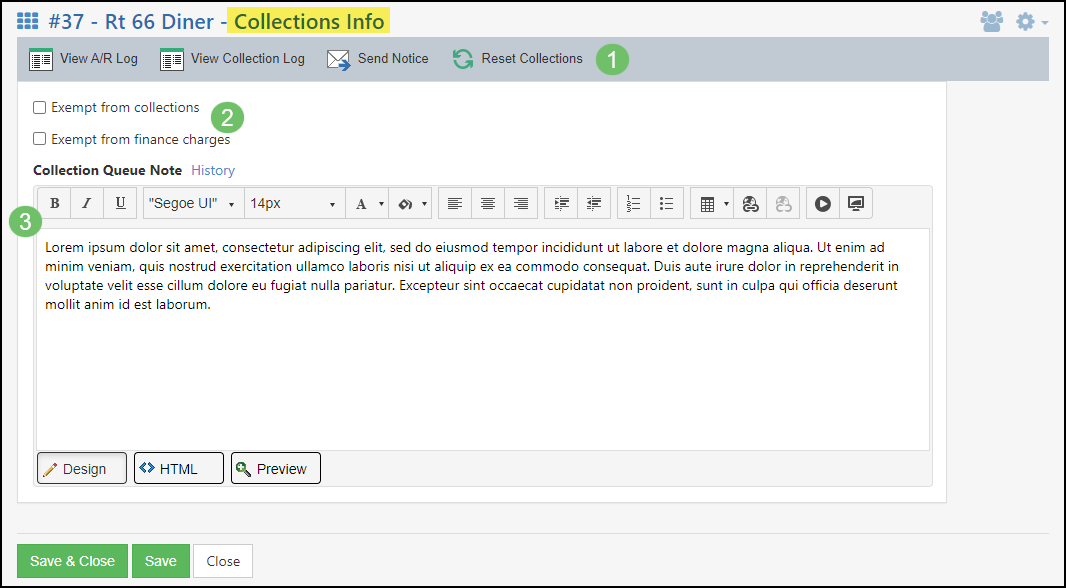 Image of the Customer Collections page