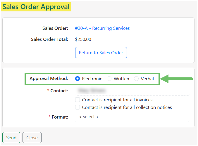 Example of the Sales Order Approval Methods