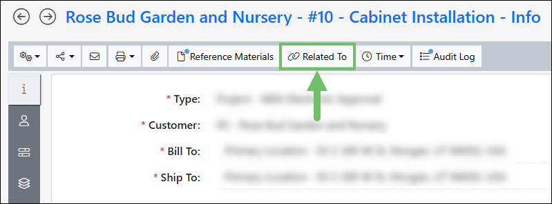 Example of the Related To Option