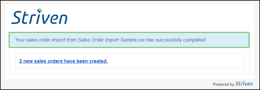 Image of the Import Completion Email