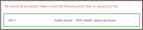 Image of the Invalid Record Error - Data Not Found