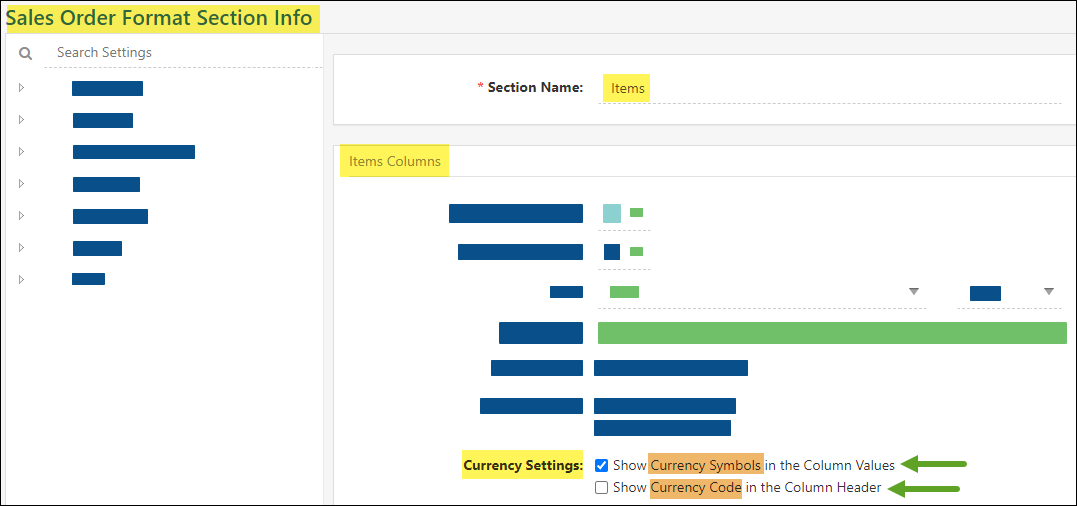 Currency Settings - SO Printable format