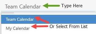 Options for selecting a calendar