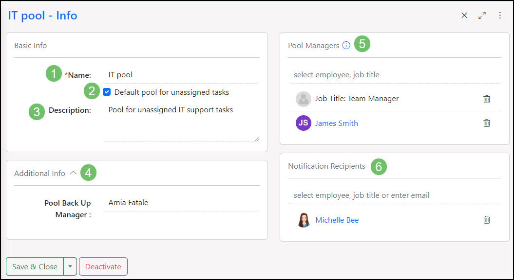 Image of the Task Pool Configuration options within Striven