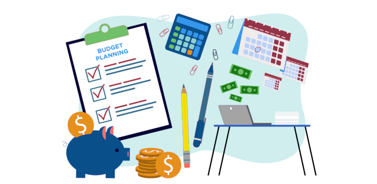 Image displaying calculators, calendars, and clipboards