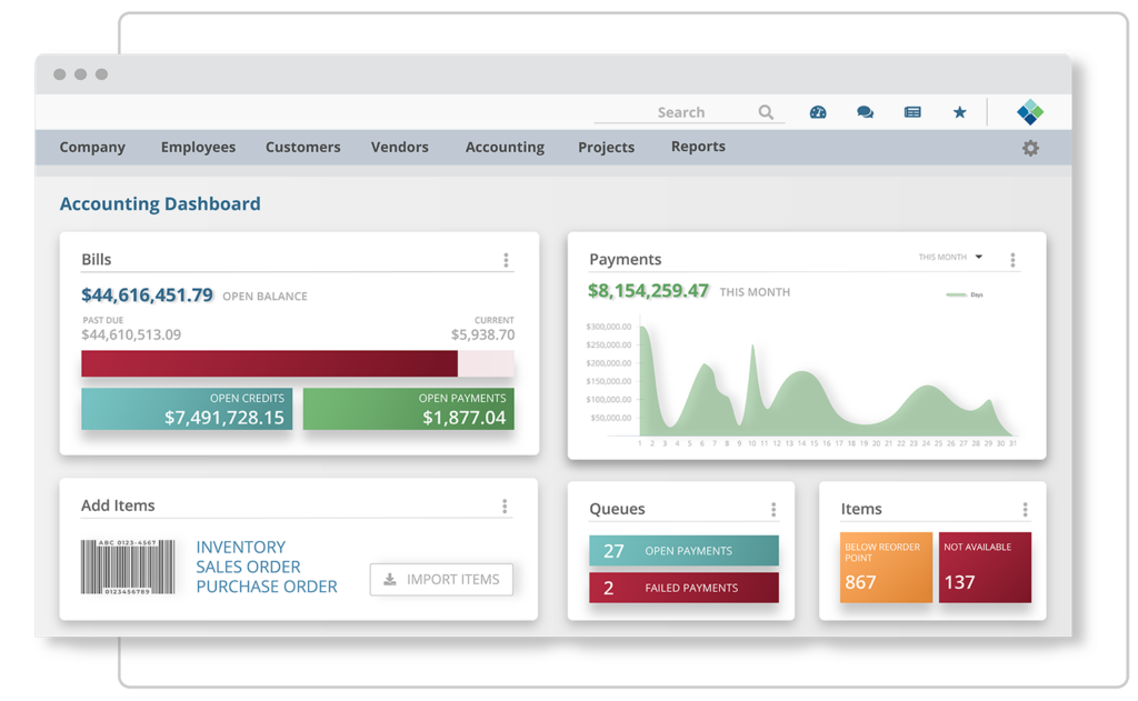 Striven Accounting Dashboard screenshot