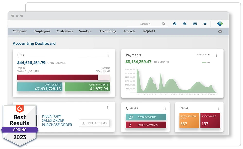 Striven Accounting Dashboard screenshot