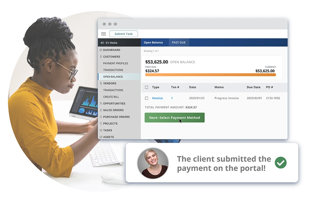 cloud accounting field service software customer vendor portals