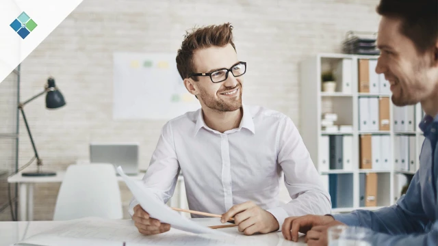 Consultant discussing a package with a client