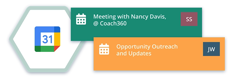 Google Calendar integration logo with two meeting appointments
