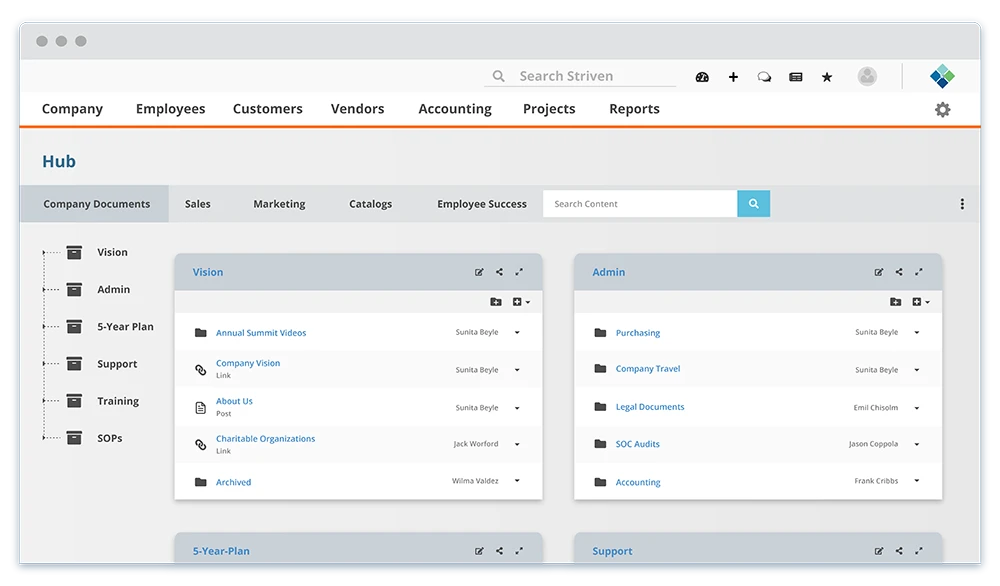 striven document management hub