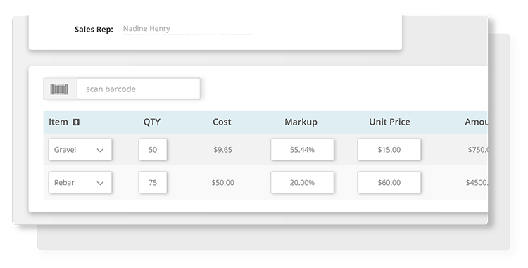 Striven inventory screen with automated markup