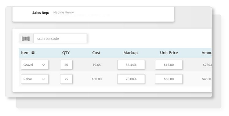 Striven inventory screen with automated markup