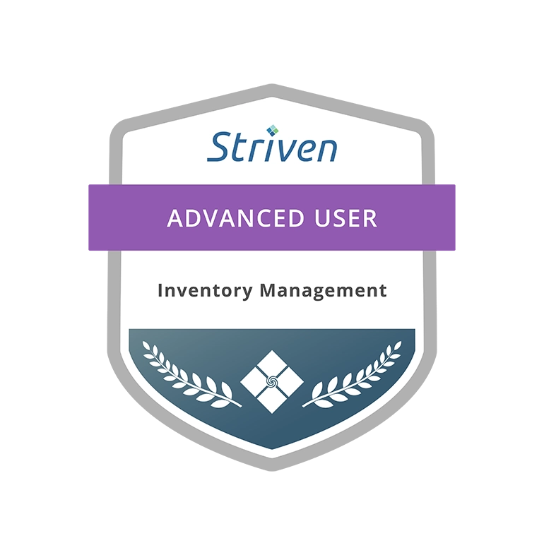 Striven Advanced User Inventory Management certification