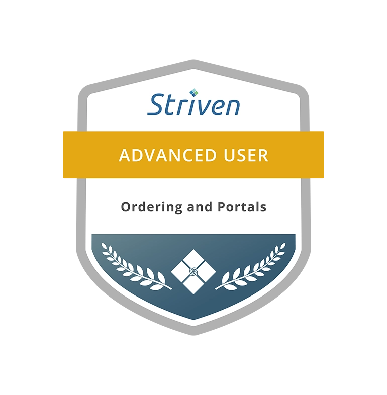 Striven Advanced User Ordering and Portals certification