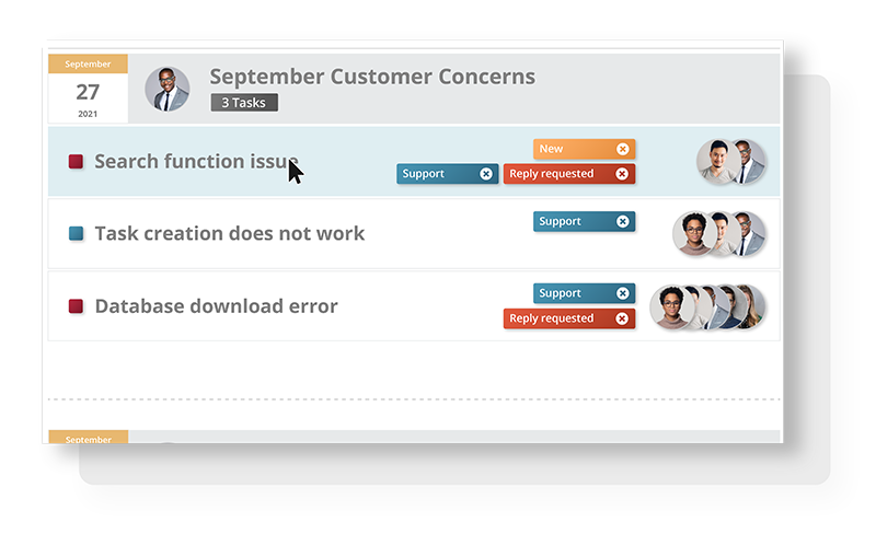 Milestone view in Striven's project management dashboard with tasks and assigned team members