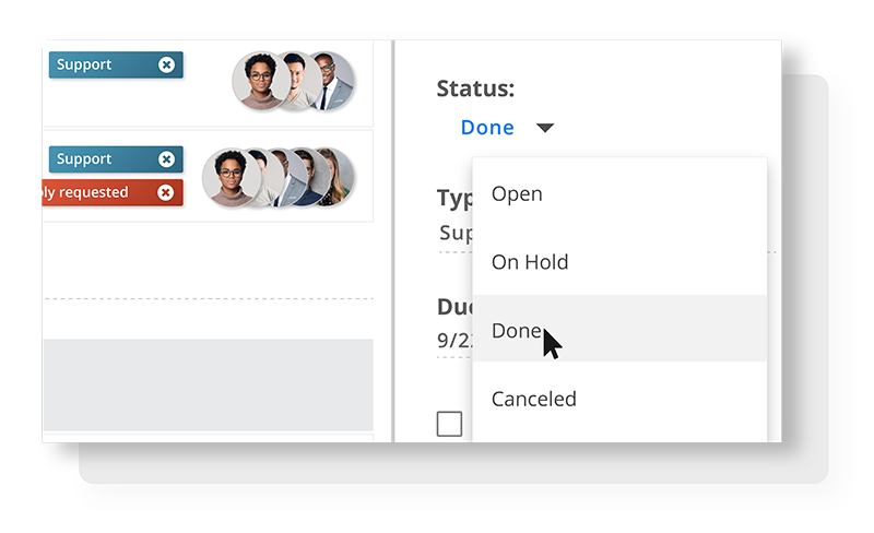 Marking a task complete in Striven's project management