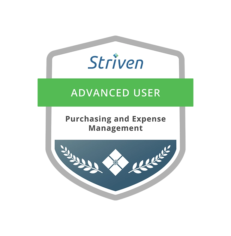 Striven Advanced User Purchasing and Expense Management certification