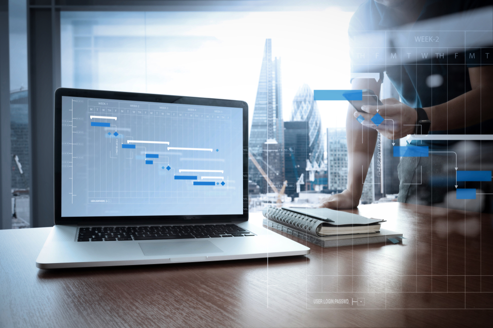 erp software system on laptop