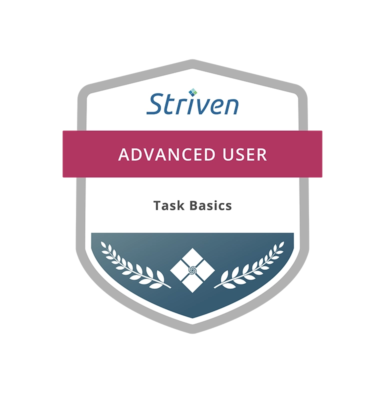 Striven Advanced User Task Basics certification